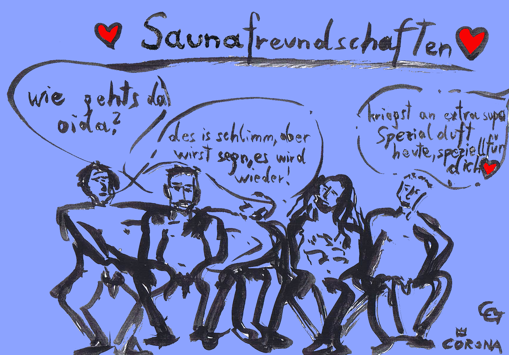 Saunafreundschaft 2©Corona Gsteu