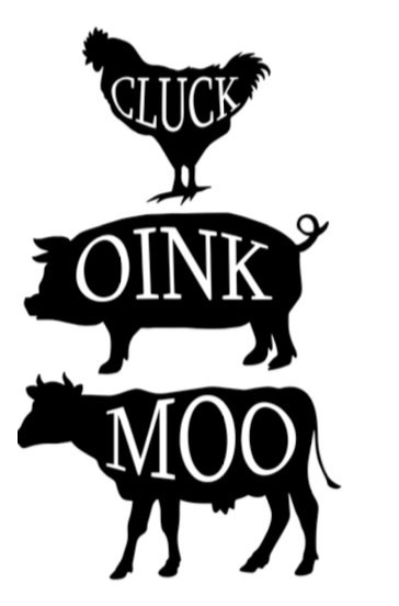 #2 Cluck Oink Moo 12x12 or 12x18