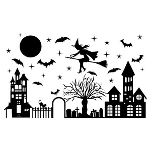 #H18 Witch Flying Over Town