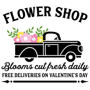 #145 Flower Shop Truck Blooms Cut Fresh Daily