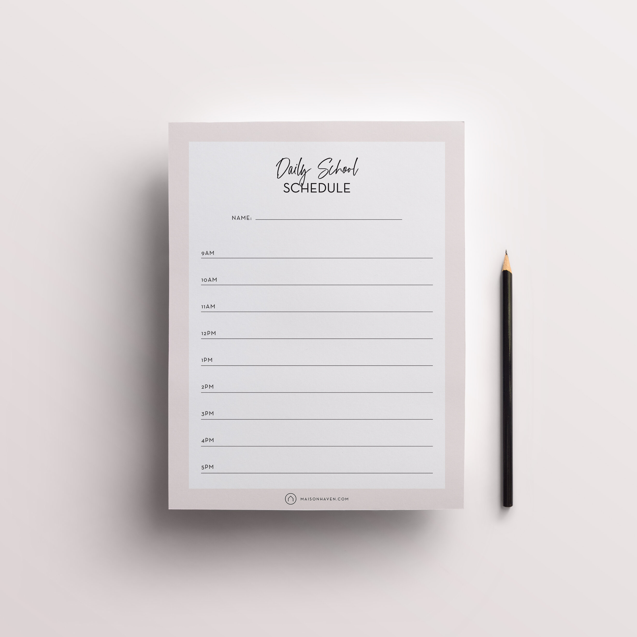 - Daily School Schedule -