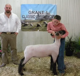 4th Overall Market Lamb Champion Hamp Grant Co. Showdown Show A & B - Indiana Shown by Lane Slaton Raised by Beatty's Club Lambs Sired by Grizz