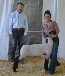 3rd Overall Market Lamb Blue & Gold Classic - Michigan Shown by Cheyenne Bowman Raised by Dee Brothers Sired by Blurred Lines