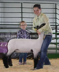 Grand Champion Ewe Clayton Shuck Memorial - Indiana Shown by Emma Slick Raised by Hoeing/Hill Sired by Boardwalk