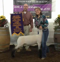 Grand Champion Market Lamb Elite Club Lamb Futurity Challenge Shown by Alex Raute Raised by Wheaton Hampshires Sired by Grizz