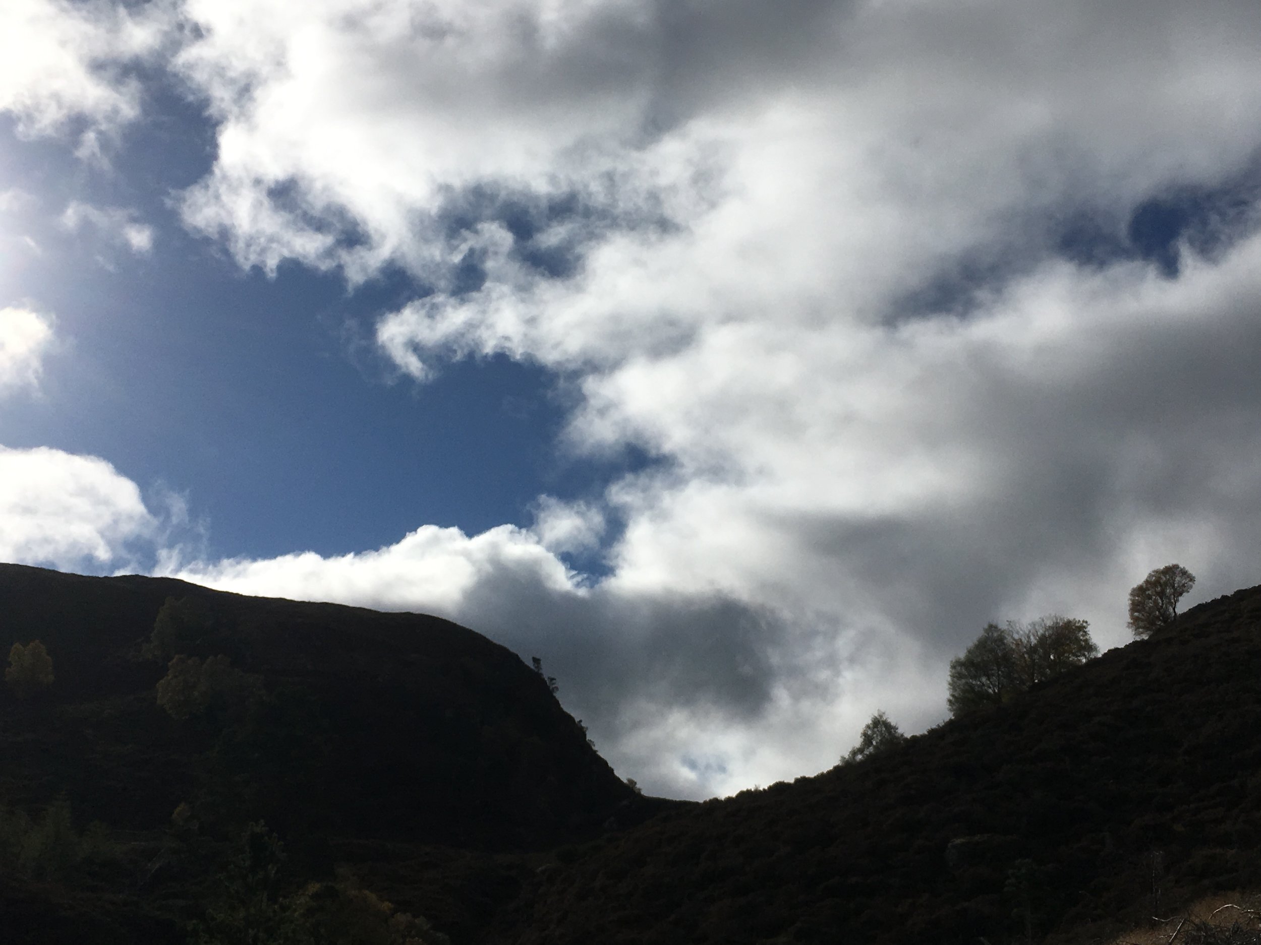 Looking up into Ciste Chreag an Eòin