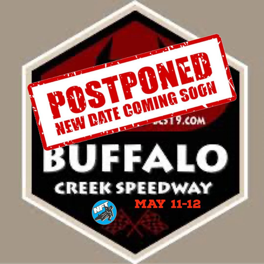 The Buffalo Creek Speedway has been undergoing a bit of a facelift and unfortunately will not be ready in time to host our event scheduled for May 11-12.  The September date is still on, and we will try to find another date to replace this one.  It&r