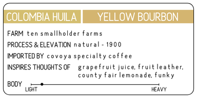 Colombia Huila - Yellow Bourbon