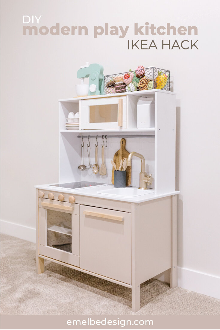 Modern IKEA Play Kitchen Hack for Less Than $20 - Mochi Mommy