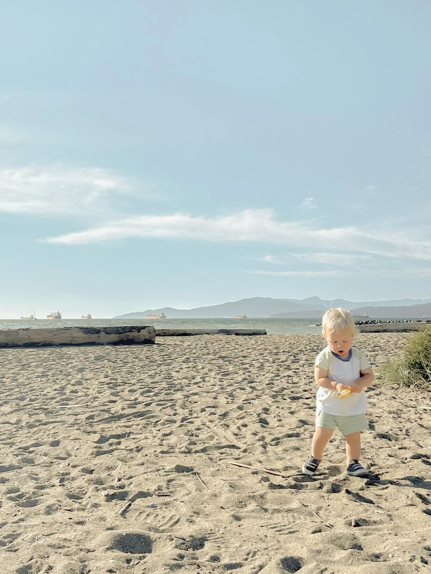 little buddy at the beach. took a little mom&amp;drew trip to Vancouver to visit my sister in September and we were spoiled with ocean sunsets and walks along the seawall with coffee+pastries. I even snuck in a massage and Pilates class! 🌊