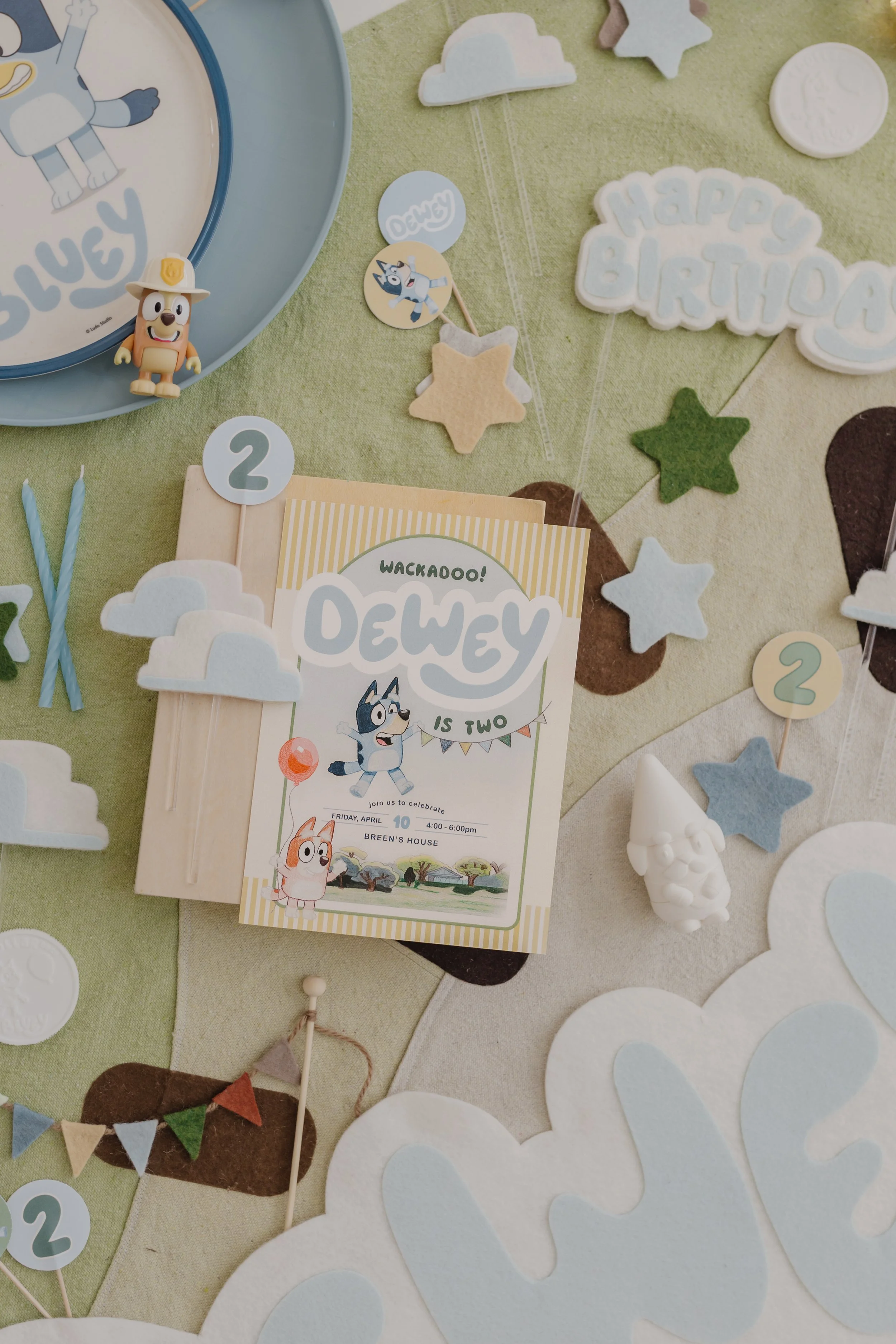a bluey party - Dewey is 2!