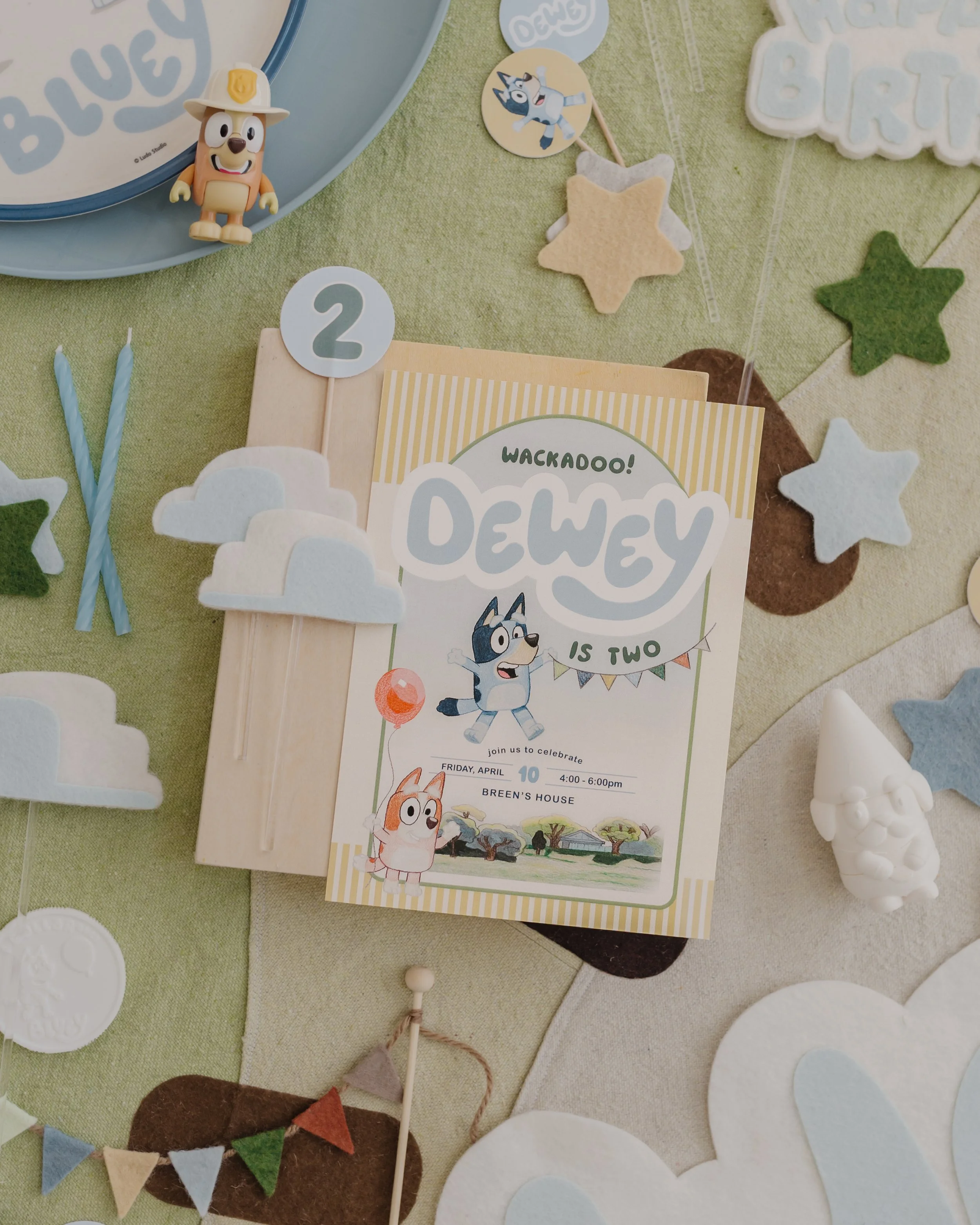 custom BLUEY-style name invitation - PDF file