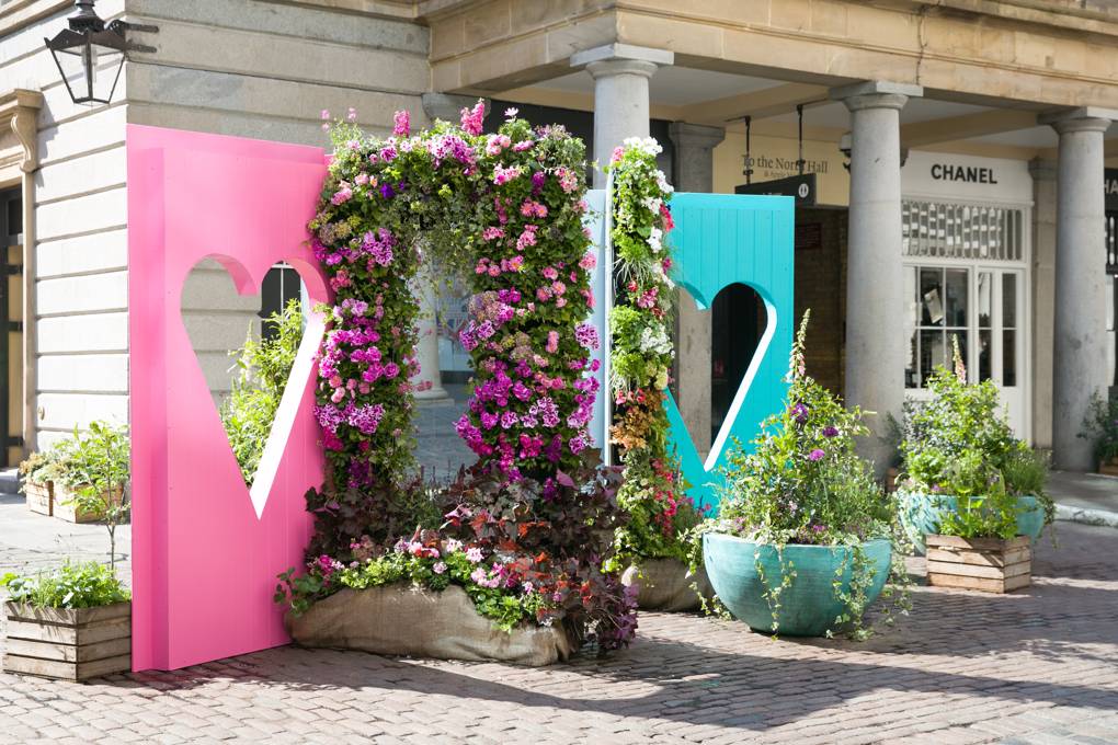 The beautiful, luxurious Chanel flower stall in Covent Garden