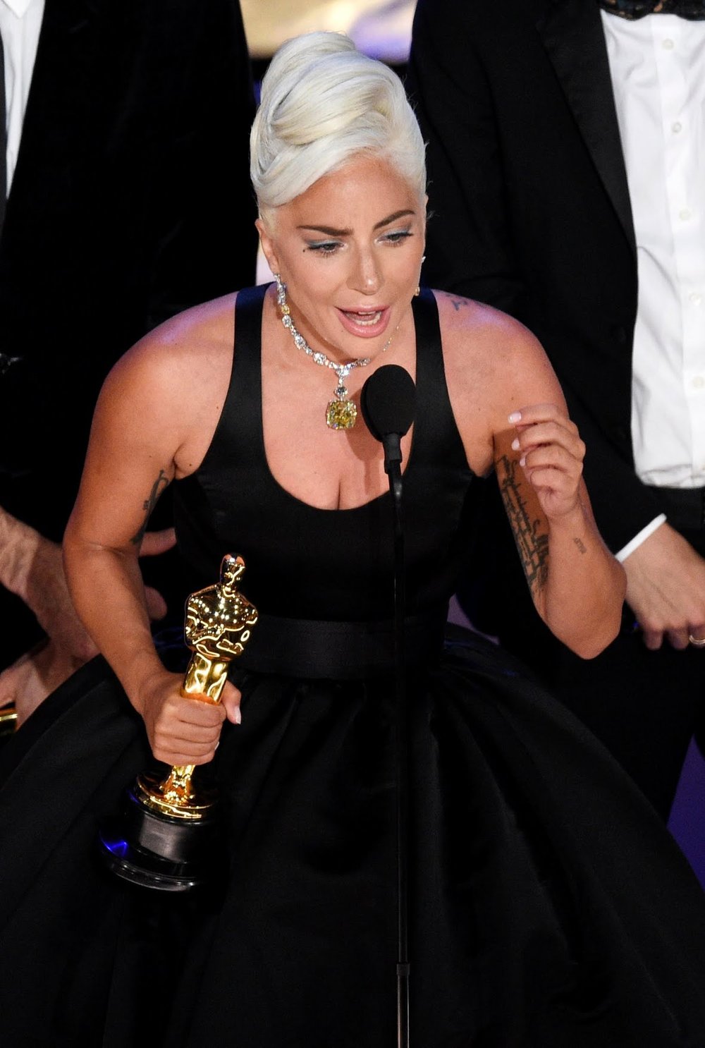 Lady Gaga accepts the award for best original song for Shallowfrom A Star Is Born