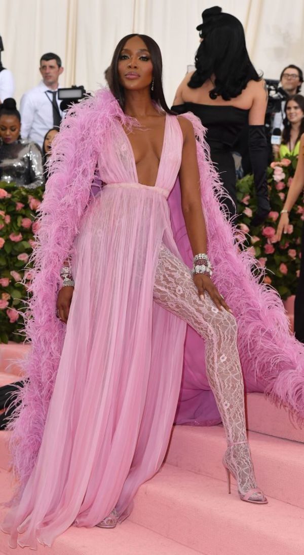 Naomi Campbell wearing Valentino.