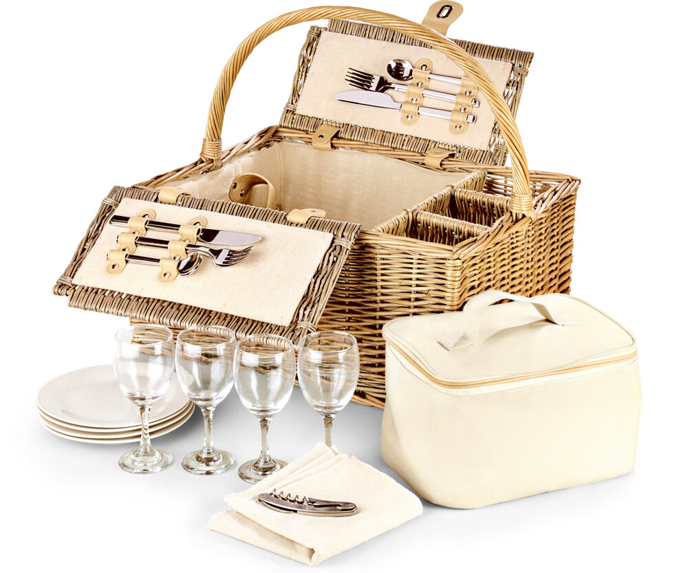 Luxury Picnic Basket, Three-bottle Folding Hamper, £90