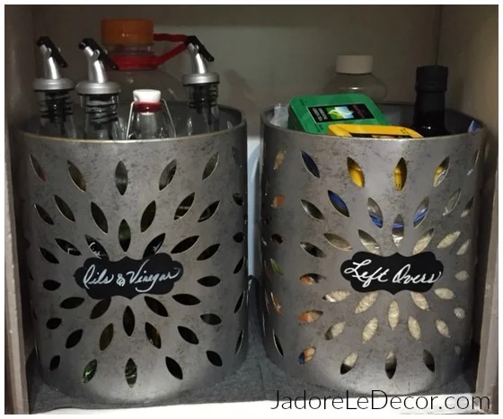 Helpful storage solutions for small kitchens | www.JadoreLeDecor.com | Small space living, small home organization | Whole House Organization Challenge