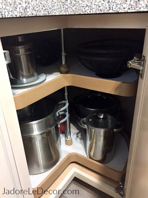 Week 2 Task Tricky Kitchen Cabinet, How To Organize A Corner Cabinet Without Lazy Susan