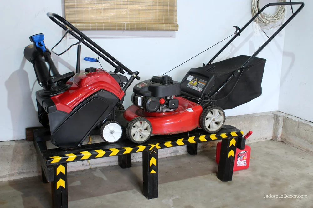 How To Improve Function And Organization In A Pint Sized Garage J Adore Le Décor Organization In A Pint Sized Garage, Lawn Mower Garage Storage Ideas