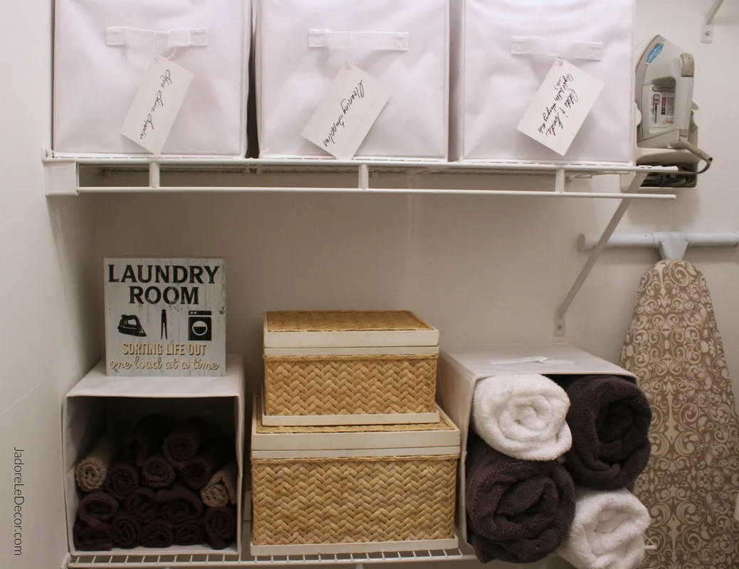 www.JadoreLeDecor.com | Apartment laundry room organization | Small space living