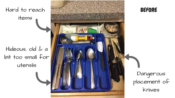www.JadoreLeDecor.com | Today I'm sharing 3 ways to get and keep the infamous junk drawer under control.| Whole House Organization Challenge | Small Kitchen Organization | Kitchen Drawers