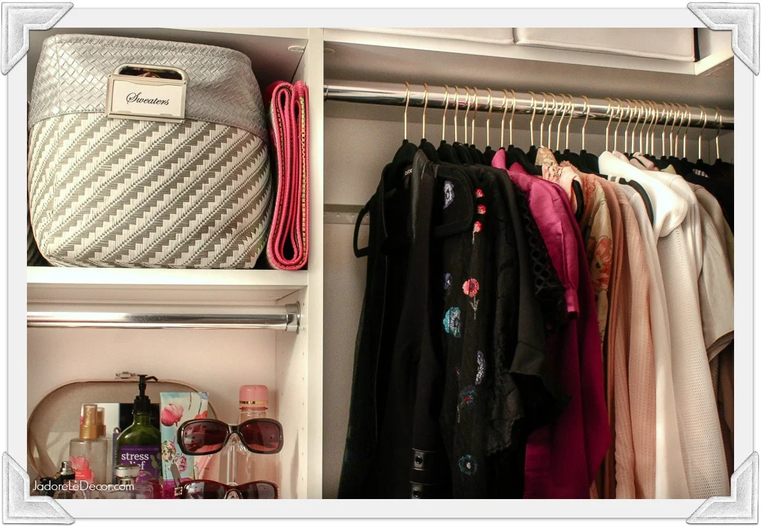 www.JadoreLeDecor.com | Follow these closet organization tips to make getting dressed in the morning more enjoyable. | Small closet organization | Whole House Organization Challenge