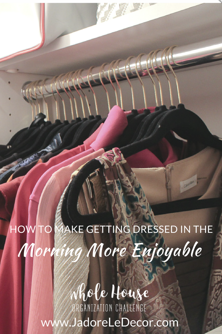www.JadoreLeDecor.com | Follow these closet organization tips to make getting dressed in the morning more enjoyable. | Small closet organization | Whole House Organization Challenge