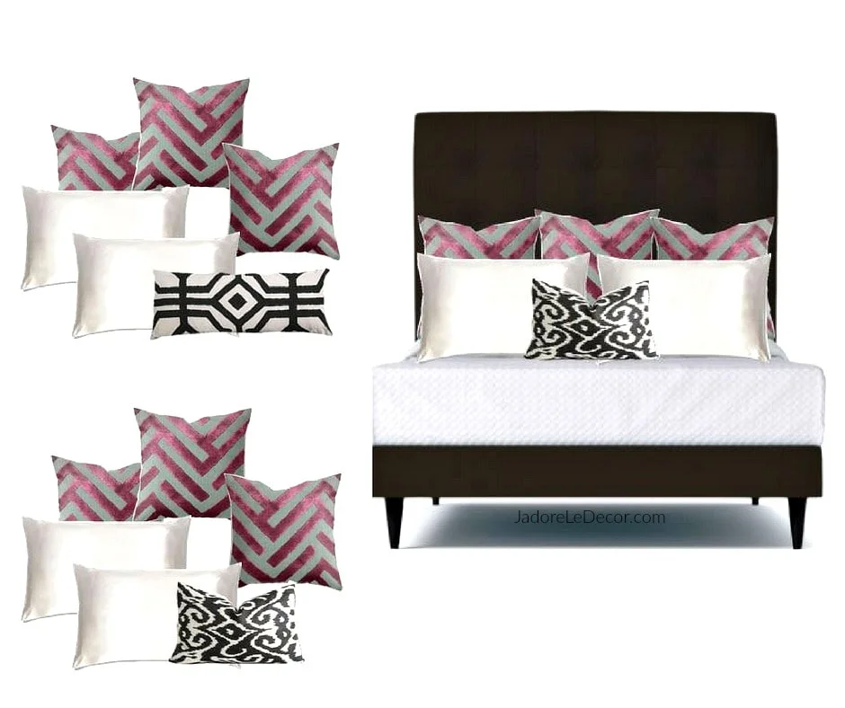 www.JadoreLeDecor.com | Mixing and matching patterns can be tricky. Advice from an experienced interior designer can save a ton of time and frustration. | Small space living | Design Inspiration | Bedroom Makeover | Pattern Clashing