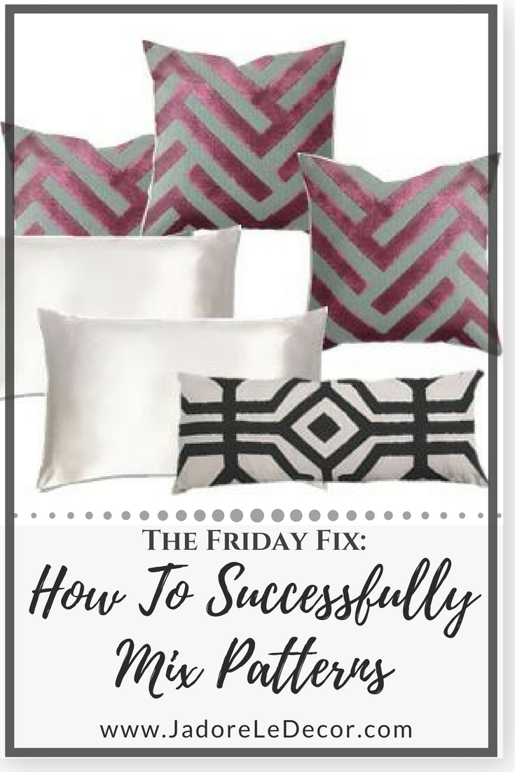 www.JadoreLeDecor.com | Mixing and matching patterns can be tricky. Advice from an experienced interior designer can save a ton of time and frustration. | Small space living | Design Inspiration | Bedroom Makeover | Pattern Clashing