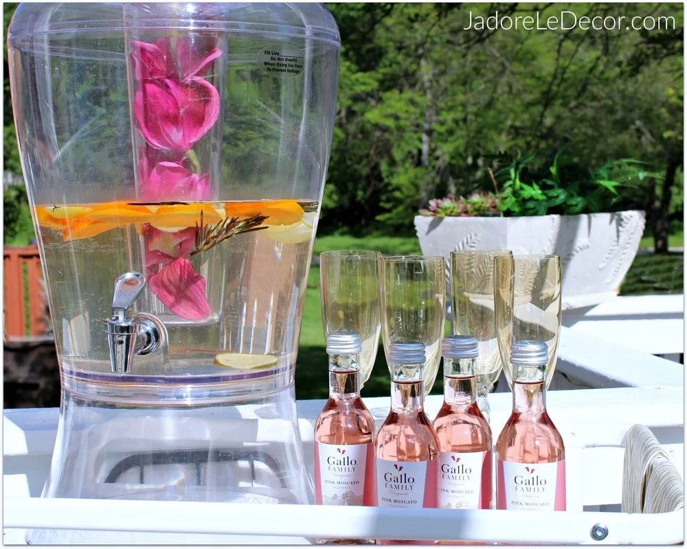 www.JadoreLeDecor.com | A simple, small bar cart styling for a ladies' night in. | Bar Cart Styling