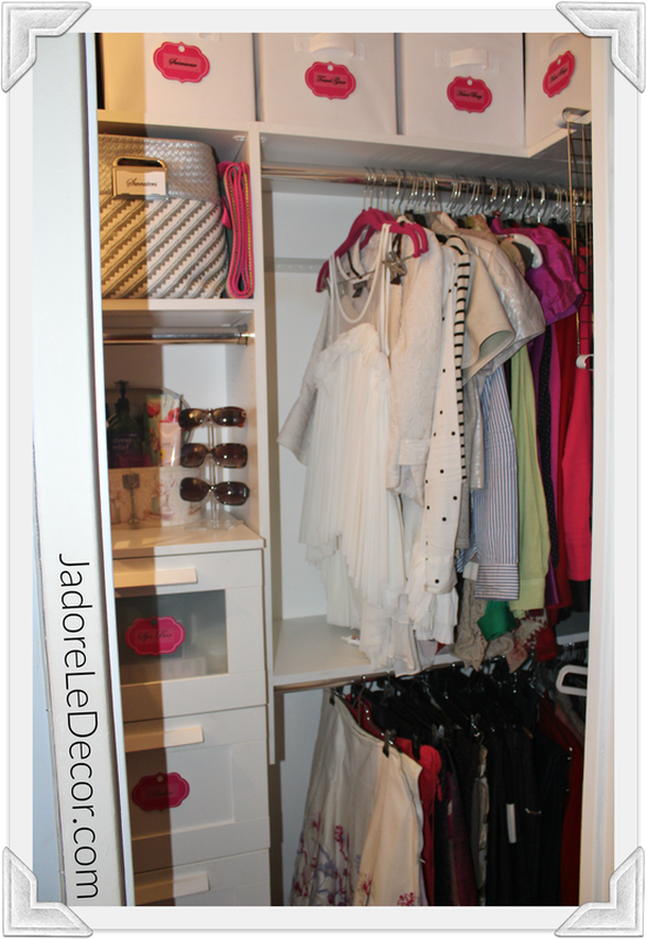 www.JadoreLeDecor.com | Tips for organizing what is probably tiniest, darkest "room" in the home- the closet | Small Closet Organization | Whole House Organization