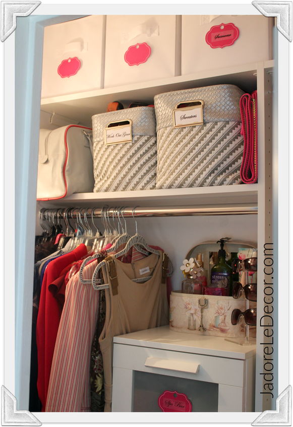 www.JadoreLeDecor.com | Tips for organizing what is probably tiniest, darkest "room" in the home- the closet | Small Closet Organization | Whole House Organization