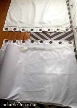 www.JadoreLeDecor.com | Learn how to make a no-sew bolster cover from a pair of curtains.