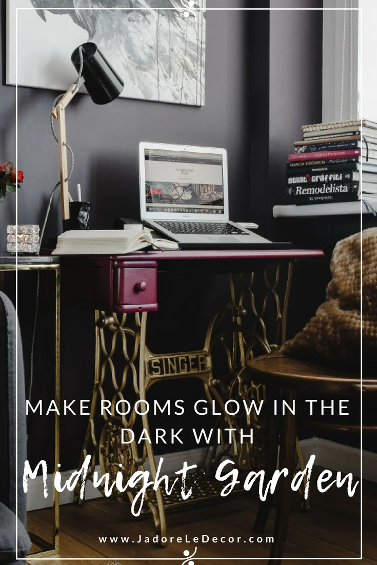 www.JadoreleDecor.com | Midnight Garden, as it relates to interiors, is a luscious opulent look that combines dark moody walls with pops of colorful or rich jewel tones. Here’s inspiration on how to embrace it.