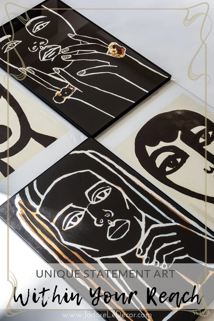 www.JadoreleDecor.com | Unique Strong Statement Art Work really is within your reach with Natalie O. Decor | #etsyartist #affordableart #bohoglamart #bohochicart #frenchbohemian