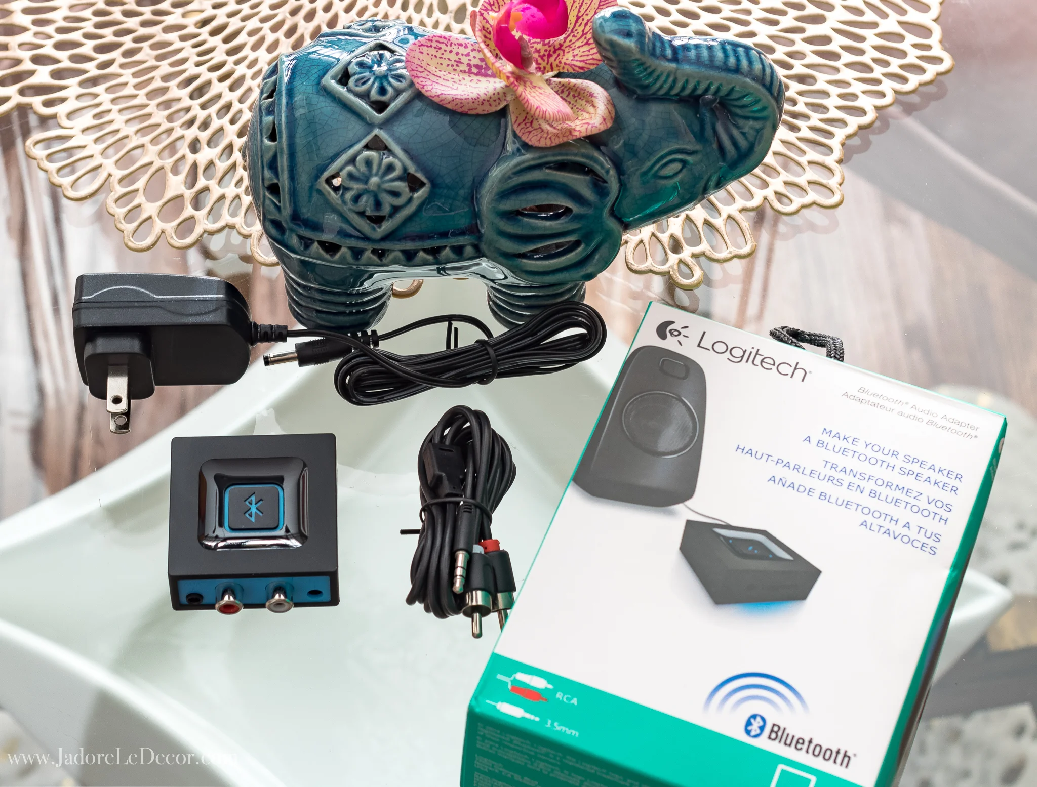 www.JadoreleDecor.com | A technical solution for people who crave the full sound of vintage speakers. Turn your vintage speakers into bluetooth powerhouses with a simple piece of technology. #Audiophile #Music lovers #Logitech #jadoreledecor