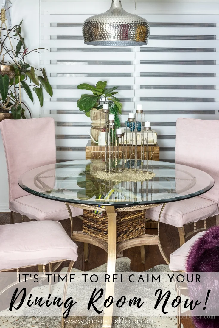 www.JadoreleDecor.com | Follow this simple organization process to reclaim your dining room | Small dining room organization | #wholehouseorganization #smallspaceorganization #diningroomorganization