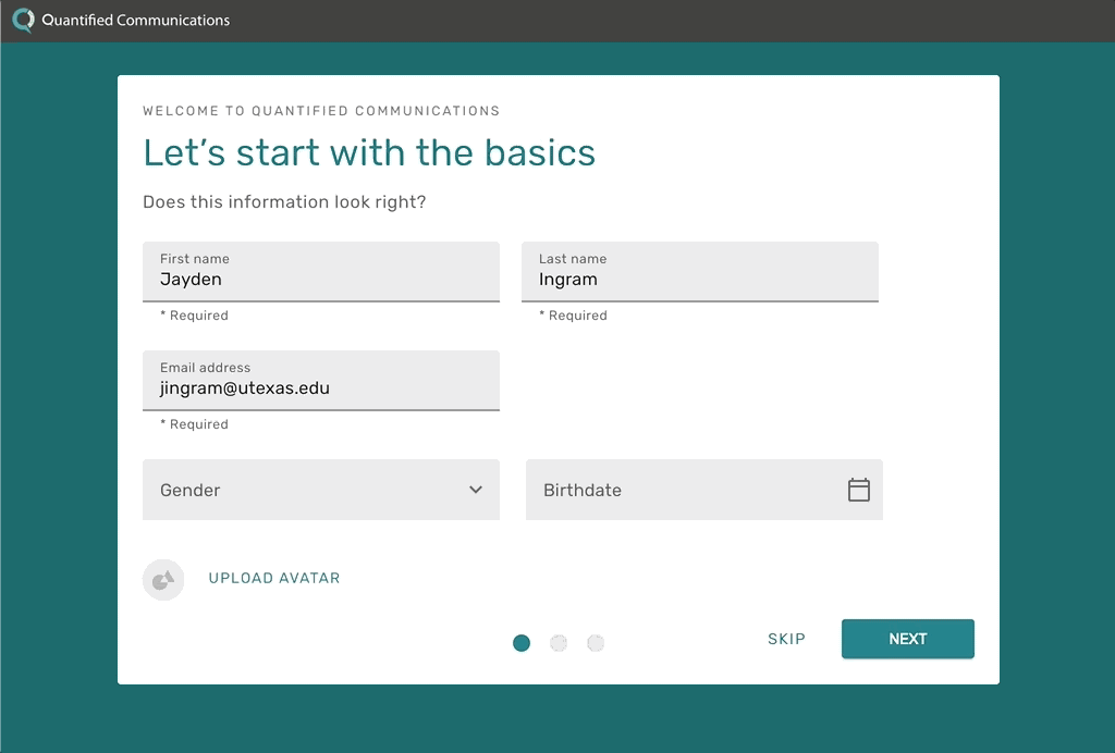 A concept for user onboarding to explain the product to a first time user