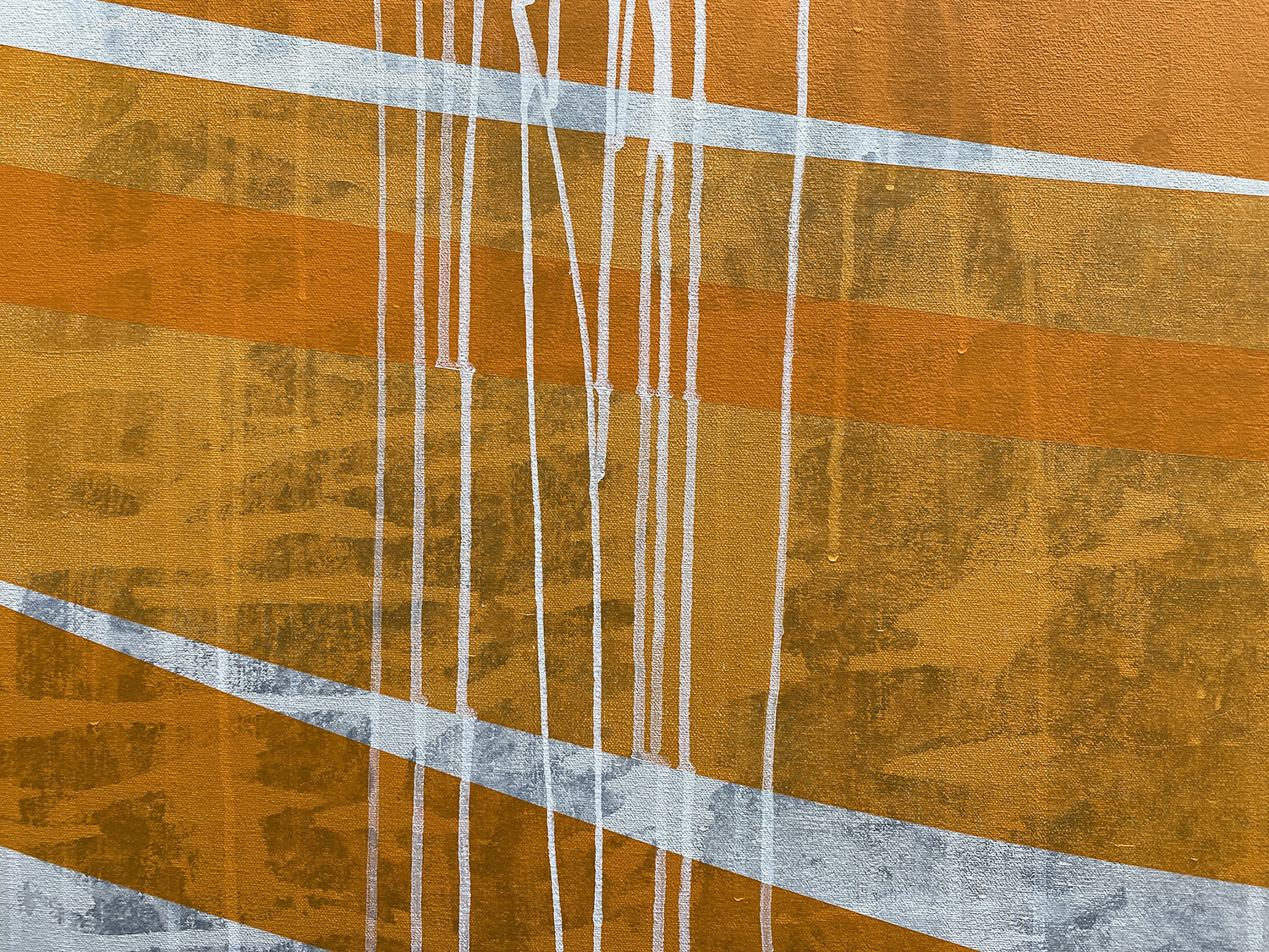 The Edge , Veda B Kaya, 2020. Acrylic on photo over canvas, 36 x 48 in / 91.44 x 121.92 cm. Detail 2.