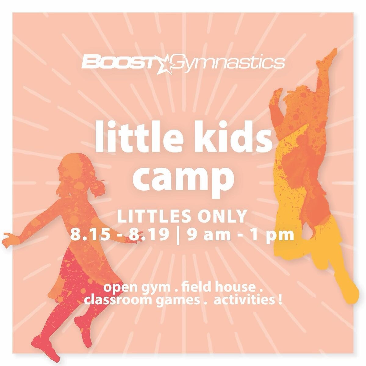 What a fun summer! ☀️ This will wrap up Summer Camp at BOOST, but stay tuned for all of the exciting events we have coming up! 👀

Littles Camp from 9:00a-1:00p

Have a favorite Summer Camp theme that you would want to see again next year? Is there a