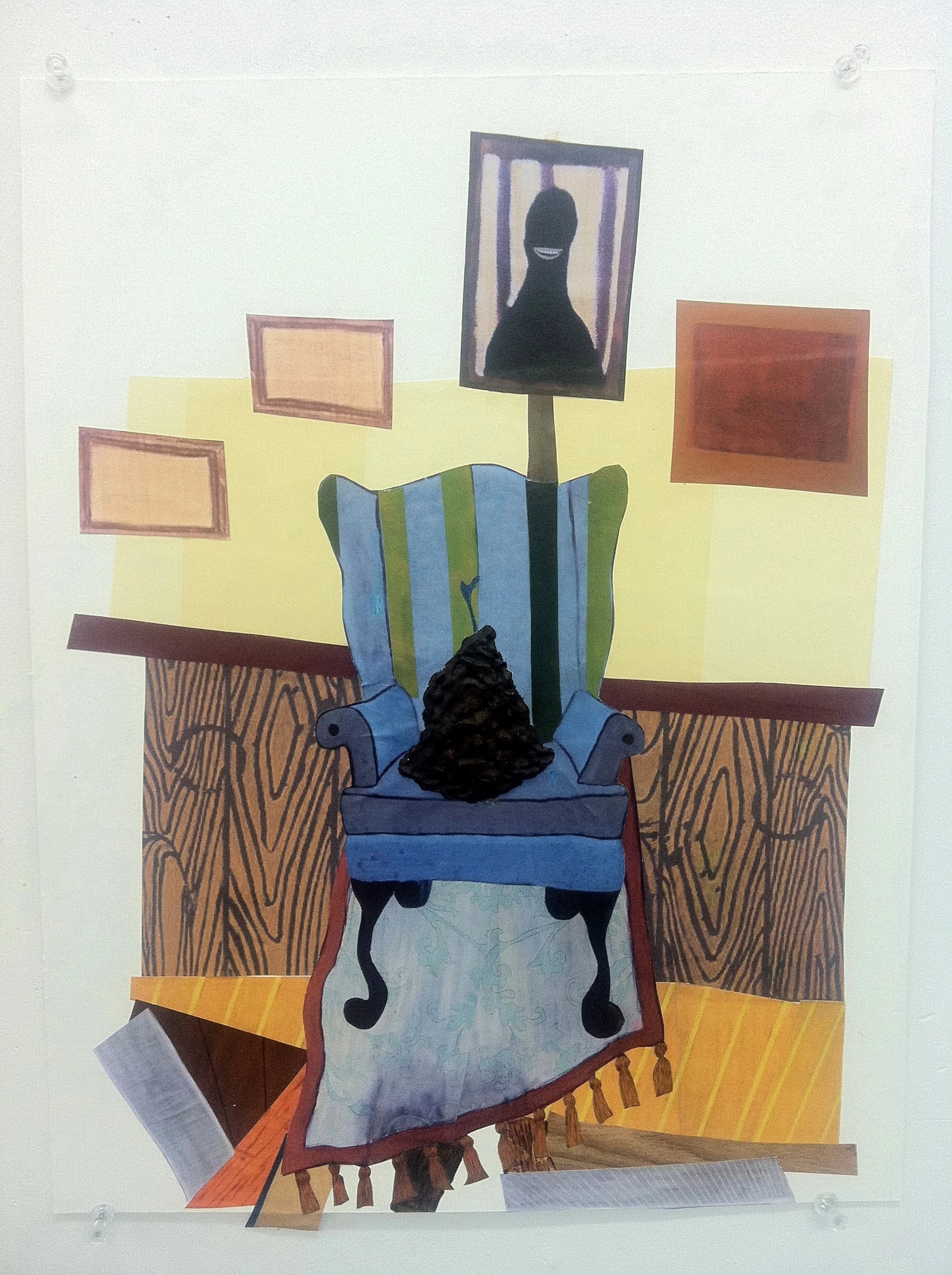 the spook who sat by the door 16 x 20 in collage on board 2012