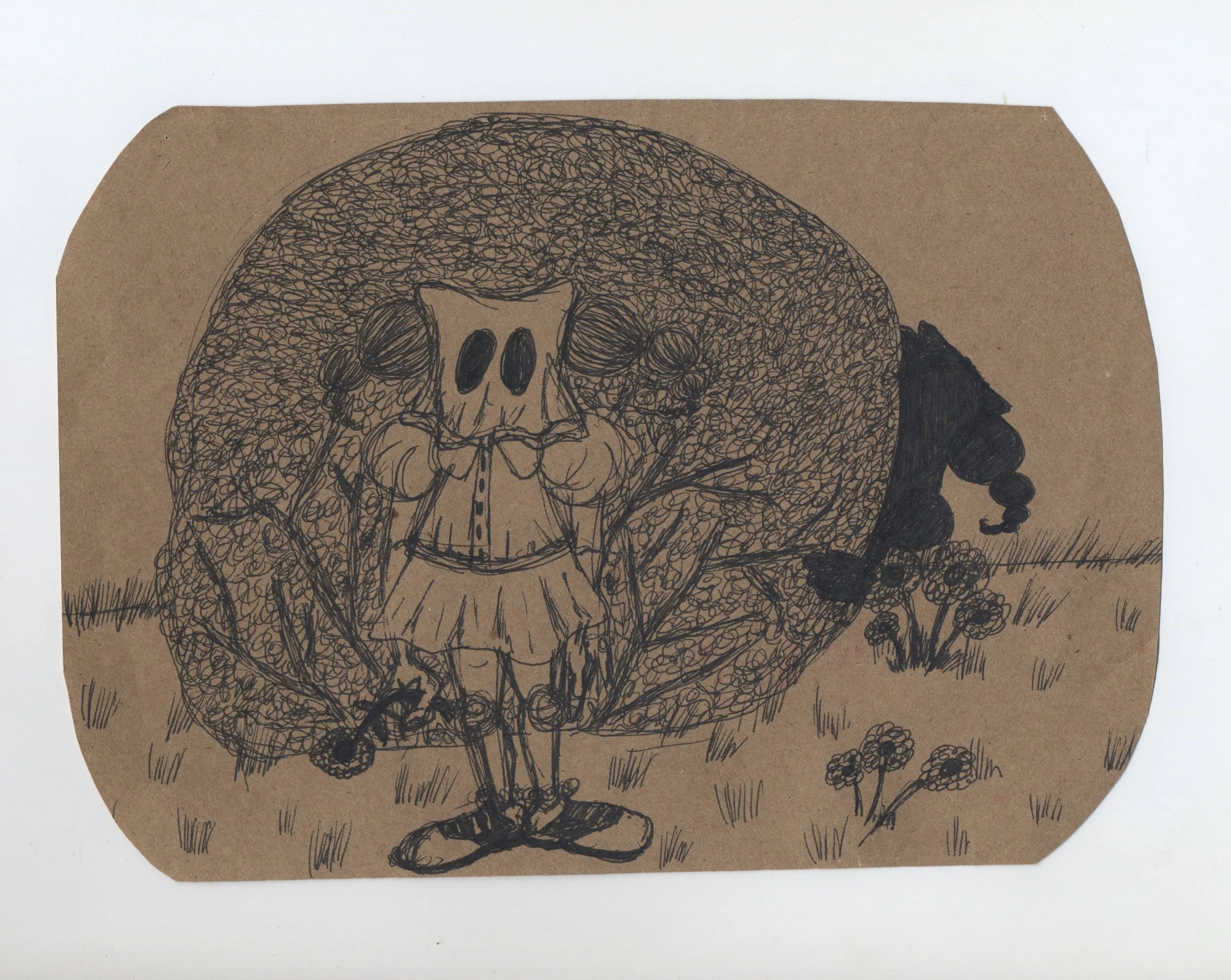 hide and seek pen & ink on kraft paper 2011