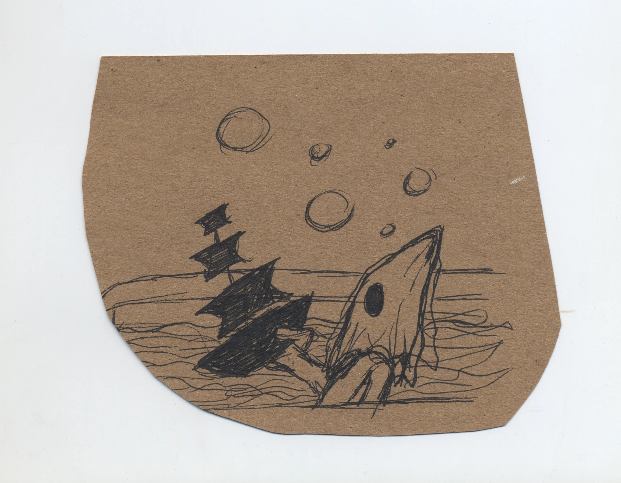 history follies pen & ink on kraft paper 2010