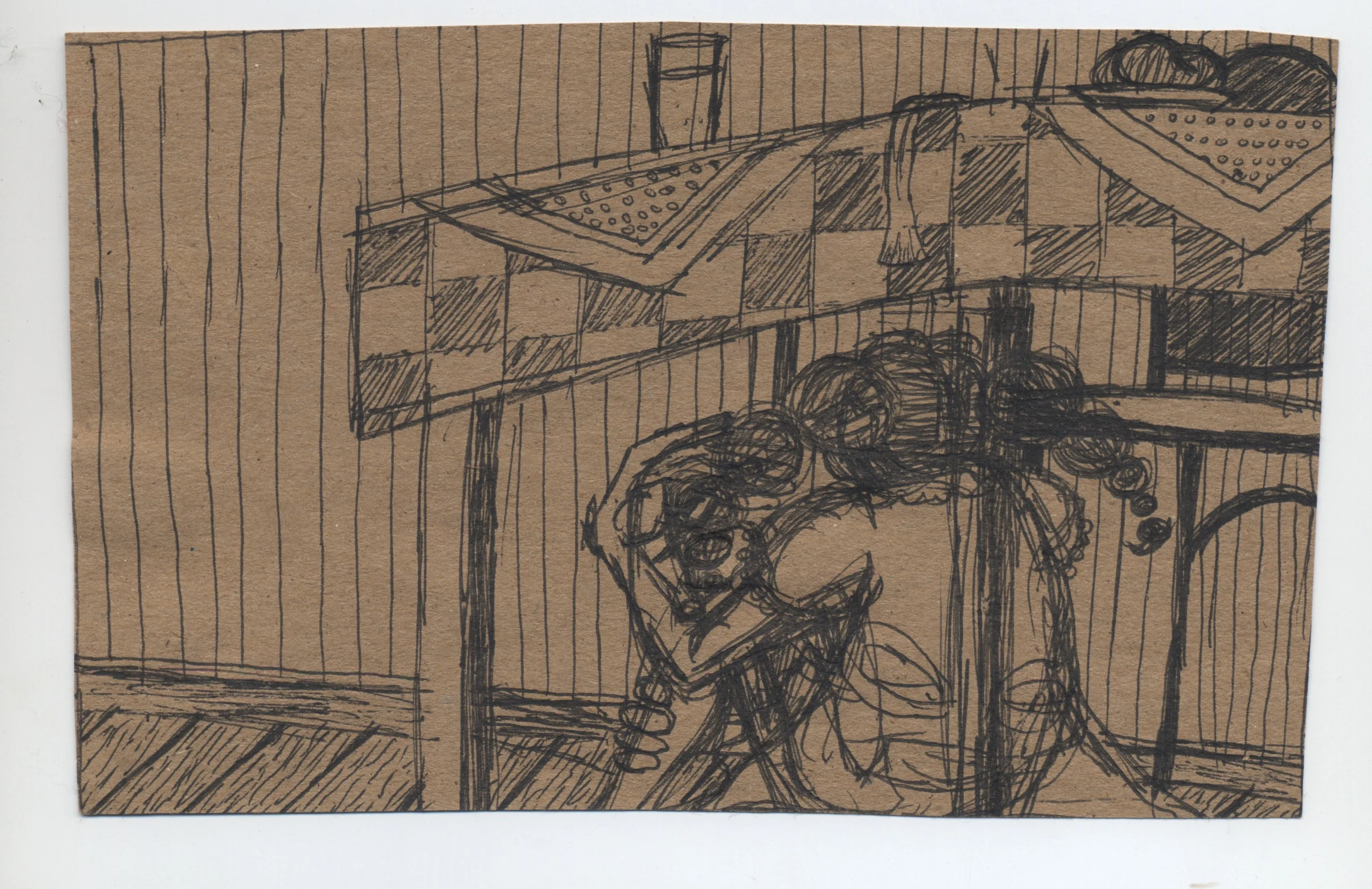 invisible pen & ink on kraft paper 2010