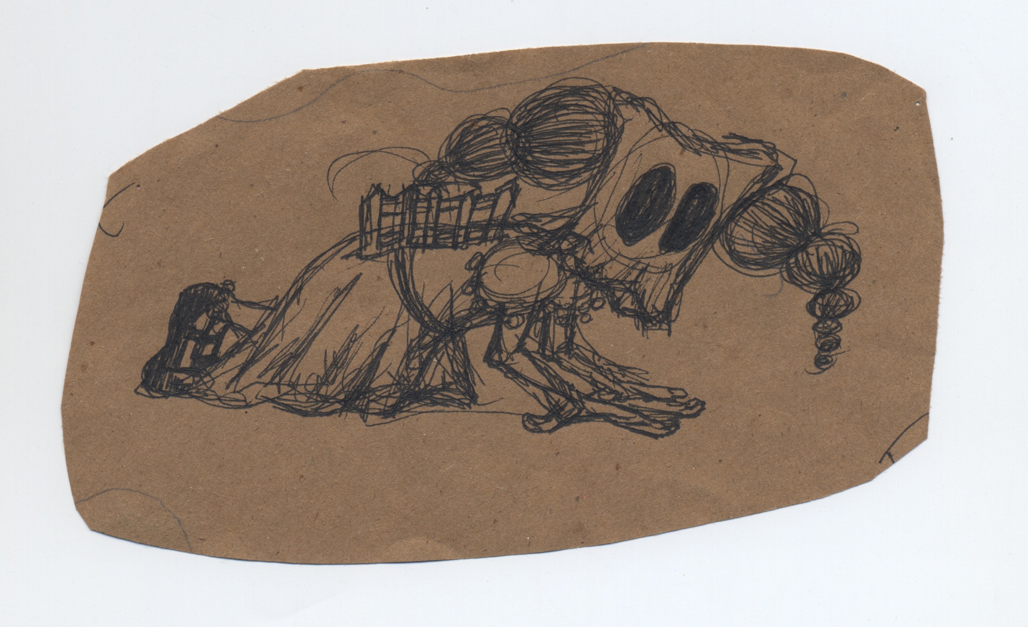 untitled pen & ink on kraft paper 2011
