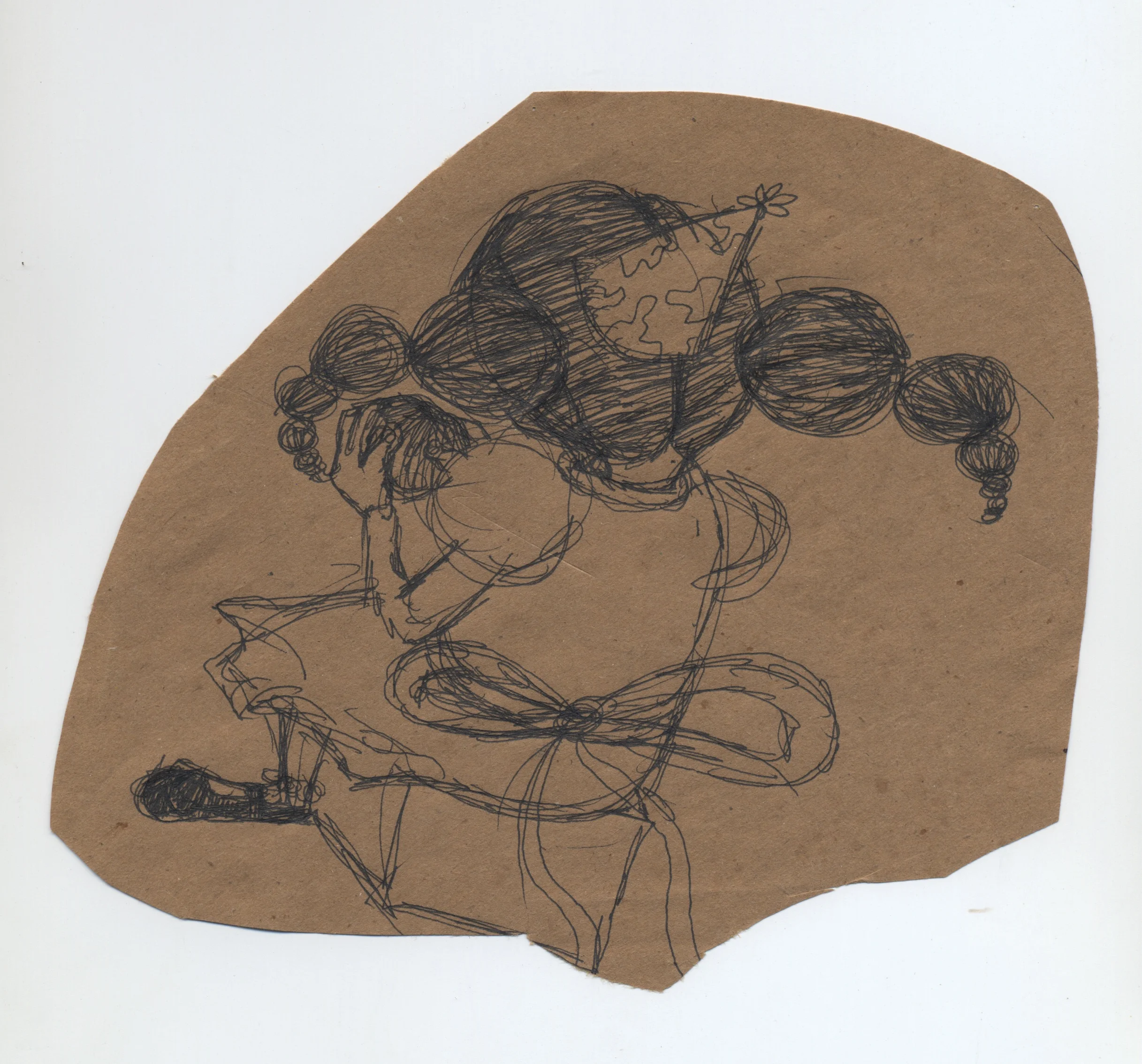 pre-sent pen & ink on kraft paper 2010