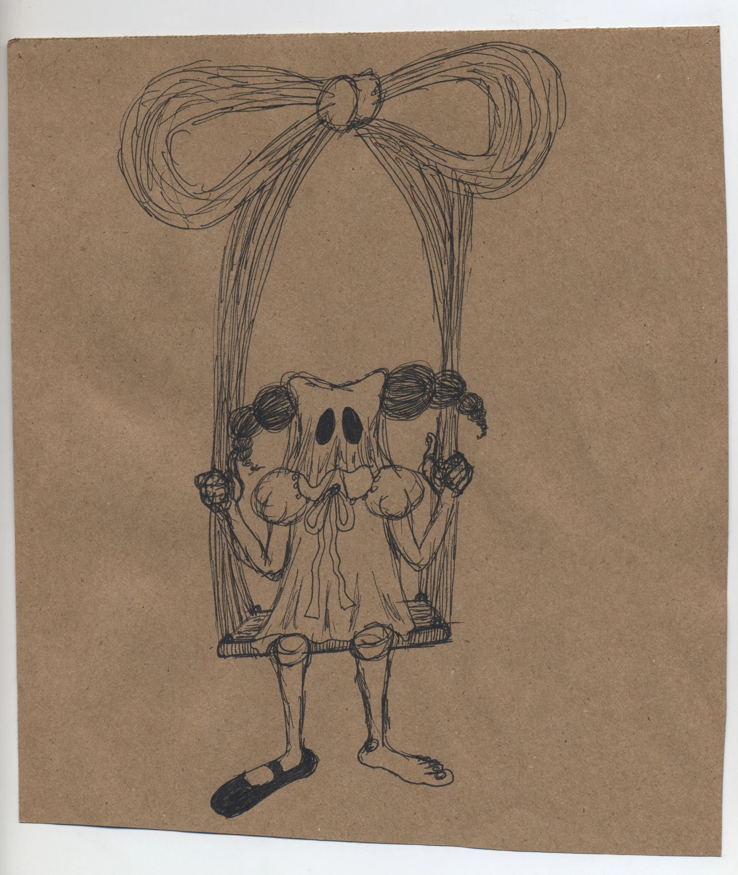 some sit others stand pen & ink on kraft paper 2011