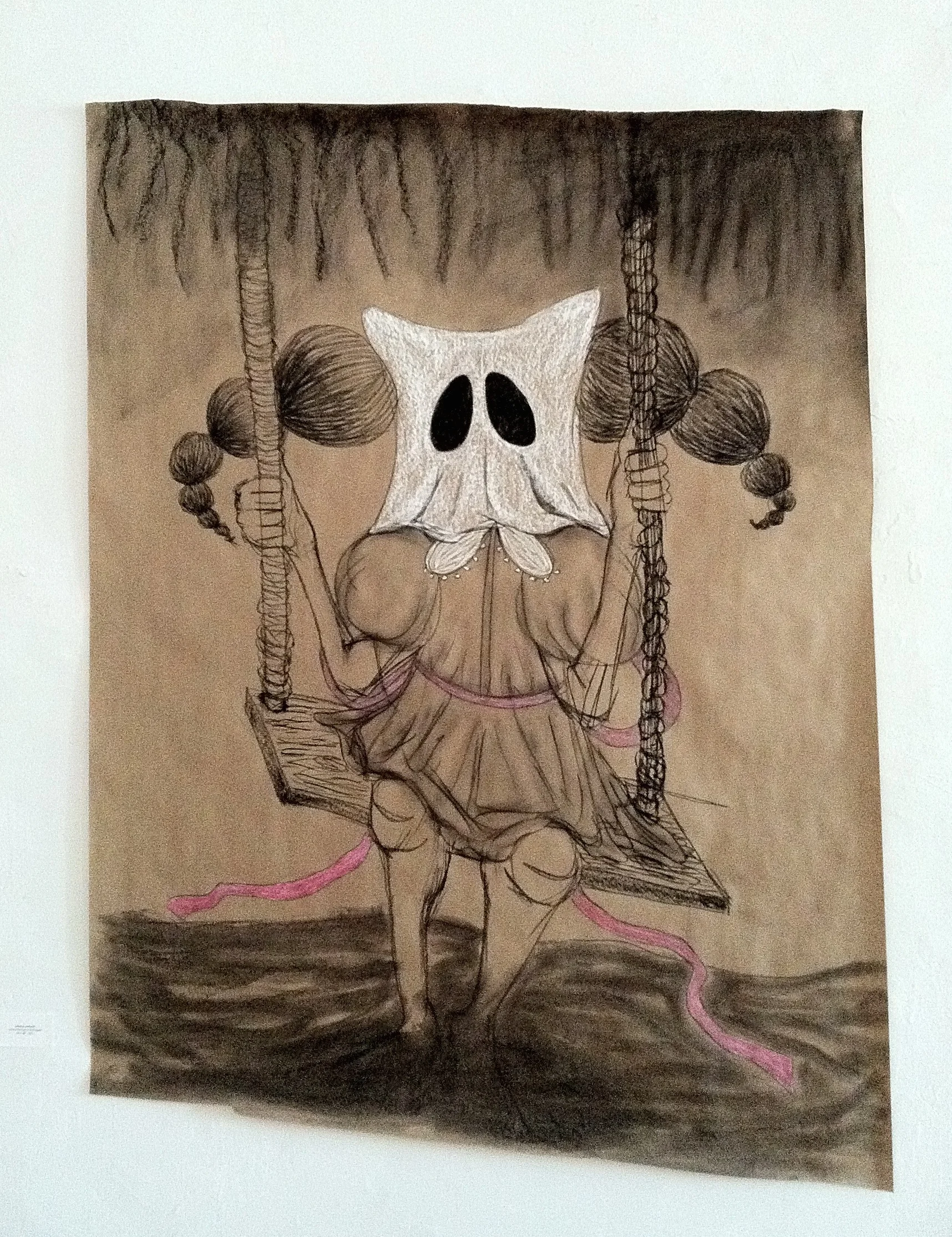 swing lo, sing hi charcoal/conte on kraft paper 2011