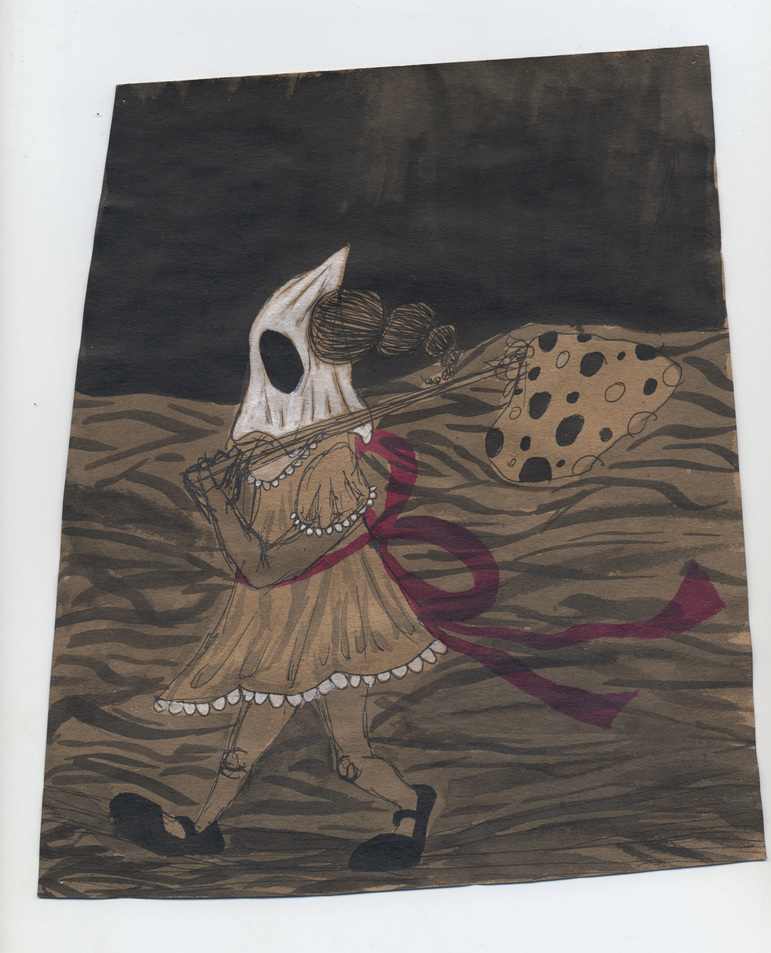 poof pen & ink on kraft paper 2010