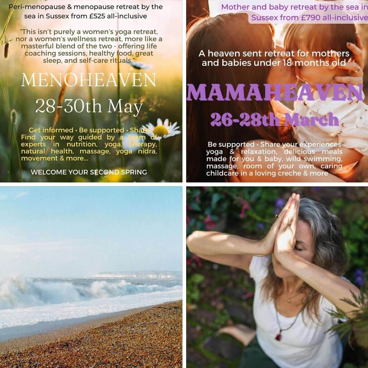 Just sent out our occasional newsletter. If you&rsquo;d like to receive it, you can subscribe via the link in our bio for news on all our future retreats: Mamaheaven for mothers and babies under 18 months old and Menoheaven for perimenopause and meno